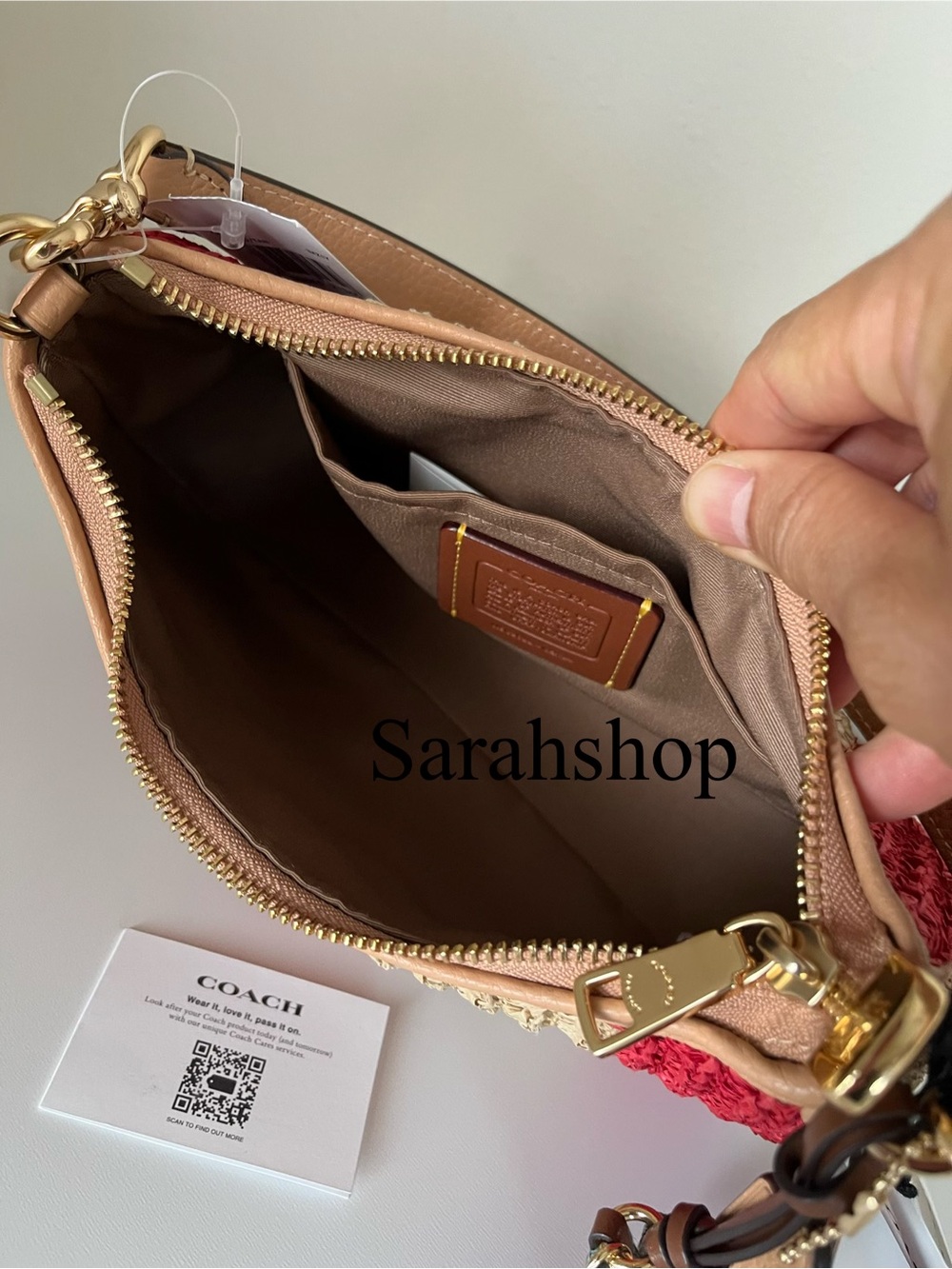 ✅Coach Teri Shoulder Bag With Stripes And Charm - Picture 10 of 13